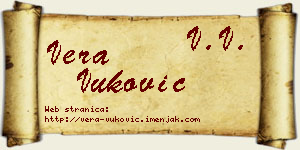 Vera Vuković vizit kartica